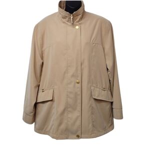 Studio Works Women's Tan Jacket Zip Up Lined Coat Size M